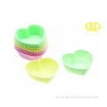 Non toxic Green Silicone Heart shaped Cupcake Liners / Cake
